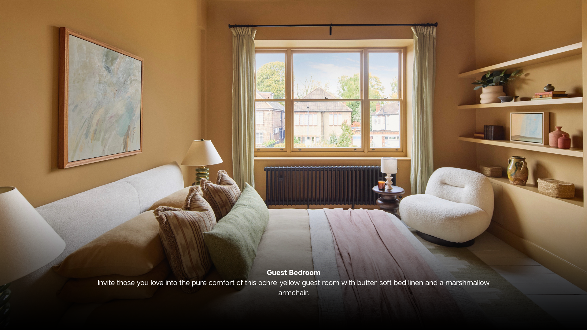Living Room Make the most of cosy season in this living room where earth tones, velvet and wood creae warmth and spectacular windows frame garden views. Kitchen Island Take centre stage on a elect (12)
